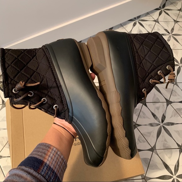SPERRY | NIB Quilted Saltwater Classic Duck Boots in Black - SIZE W 8 only - Picture 4 of 10
